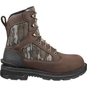 Carhartt Ft8002-M Ironwood Waterproof Camo Boots Sz 8.5 Mens Brown Mossy Oak